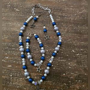 Elegant Blue and Silver Jewelry Set